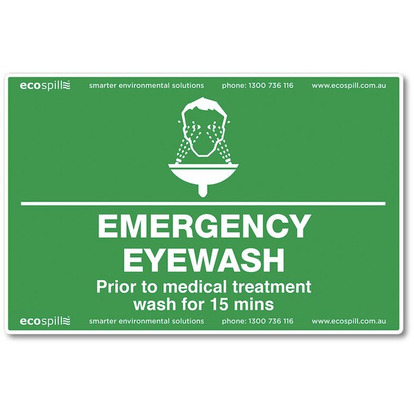 Safety Sign Emergency Eyewash | Ecospill | Brisbane Sydney Melbourne Adelaide Perth Canberra | Eyewash Sign | Eyewash Station Sign | SIGN-EEW